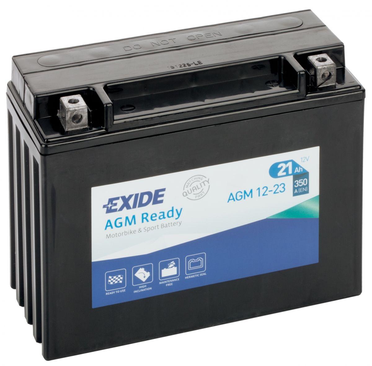 Акумулятор Мото EXIDE Ready AGM 21Ah Ев (-/+) (350EN) (д205*ш86*в162) AGM12-23